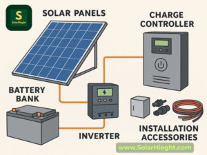 Basic-solar-kit-components-for-Nigerian-homes (1) Solar Inverters/Battery (Hybrid, Pure Sine Wave)